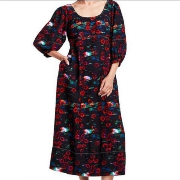 NWT RACHEL COMEY FLORAL PUFF SLEEVE DRESS - Picture 2 of 3